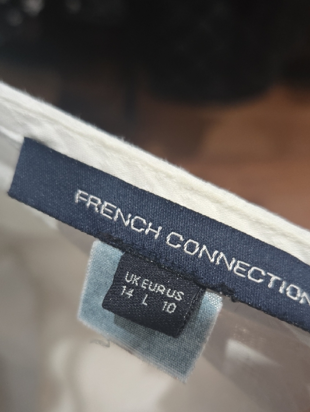 White French Connection volume sleeve broderie blouse, 100% Cotton,US 10/EU L - Picture 7 of 7